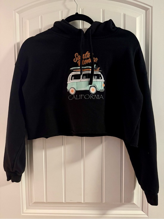 Bella Canvas Tops - Bella Canvas Black Fleece California Graphic Hoodie - Cropped